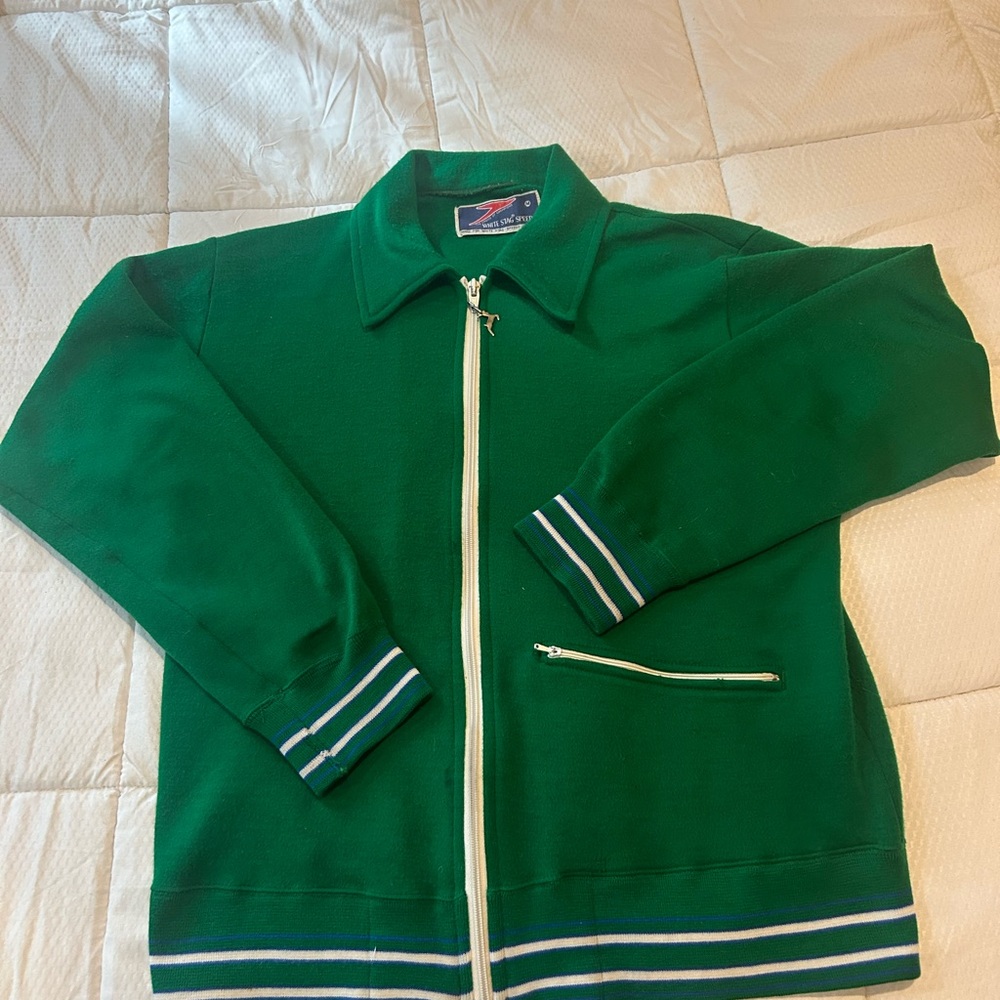 Vintage White Stag/Speedo warmup jacket
